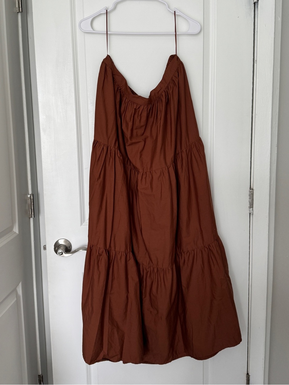 ASOS Design Curve brown tiered boho prairie maxi skirt with pockets size 16 - Picture 3 of 8